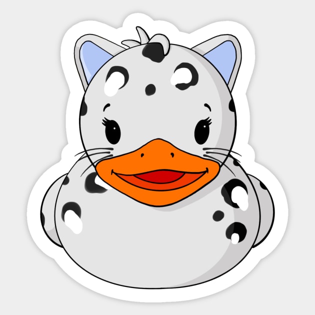 Snow Leopard Rubber Duck Sticker by Alisha Ober Designs